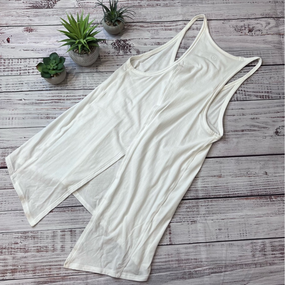 Lululemon White Tie Back Tank Top - Picture 2 of 6